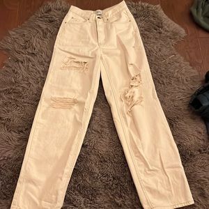 Urban Outfitters BDG Creme washed jeans with rips